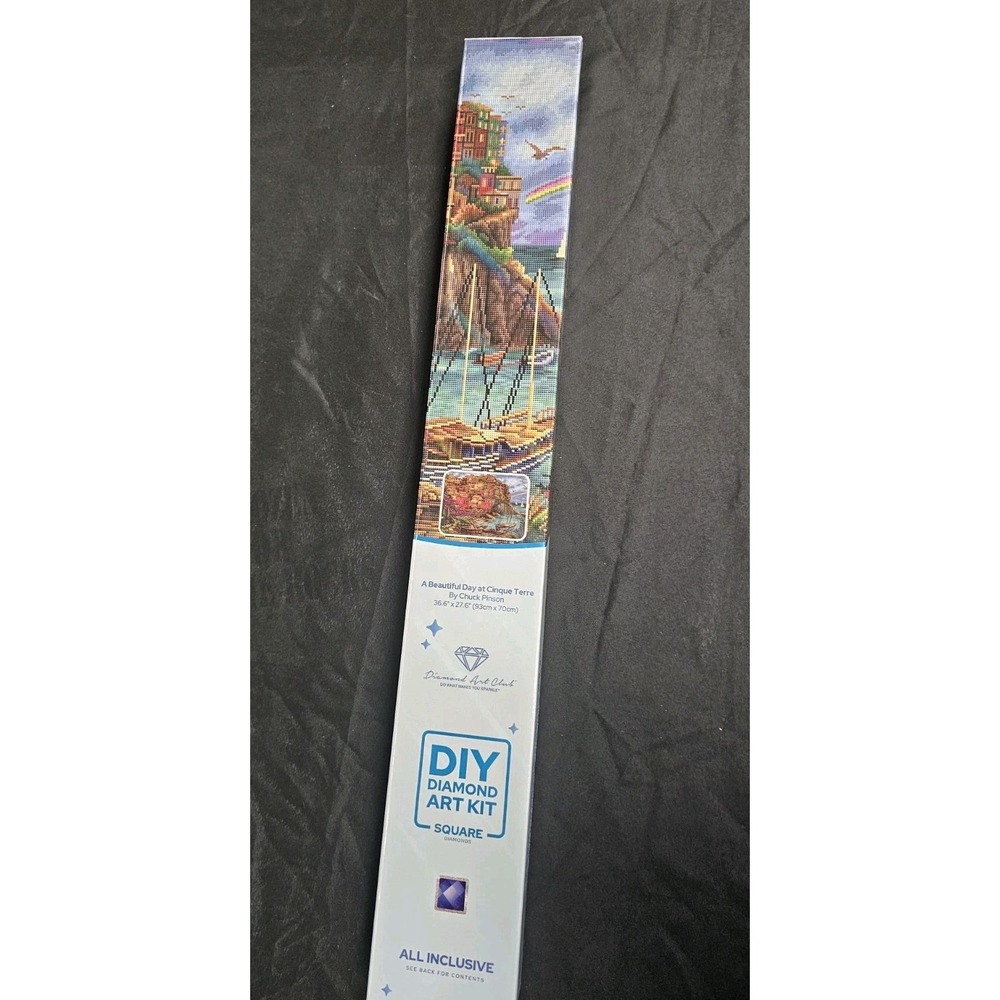 Diamond Art Club DIY Diamond Art Kit A Beautiful Day At Cinque Terre 36.6" x...